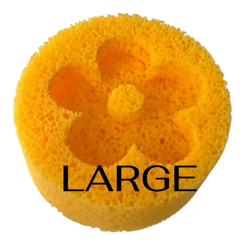 DIY x Large Soft Sponge  Round  Yellow Sponge for ASMR with Special Customized Patterns Cleaning Pad