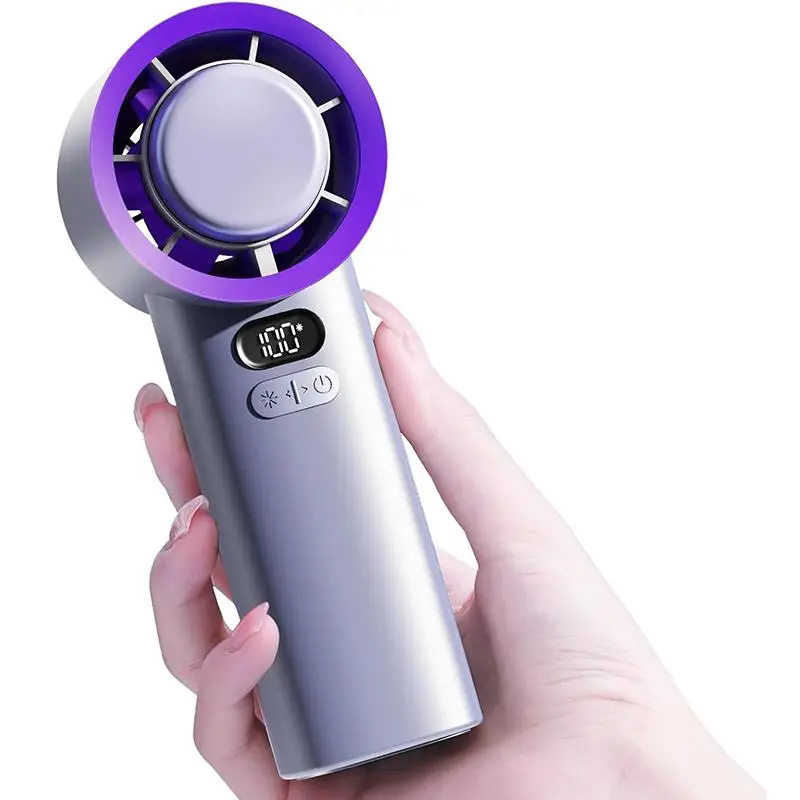 USB Rechargeable Handheld Fan, High Speed Fan with Digital Display, 100-speed Adjustable Small Fan with Long Battery Life, Portable & Durable Mini Fan