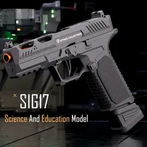 SIG17 Science & Education Model Soft Bullet Toy Pistol - Quick-Load Single-Shot Blaster with Foam Darts, Black, Safe for Outdoor Play & STEM Learning, Soft Bullet Toy Gun, Textured Grip Design, Textured Grip Texture