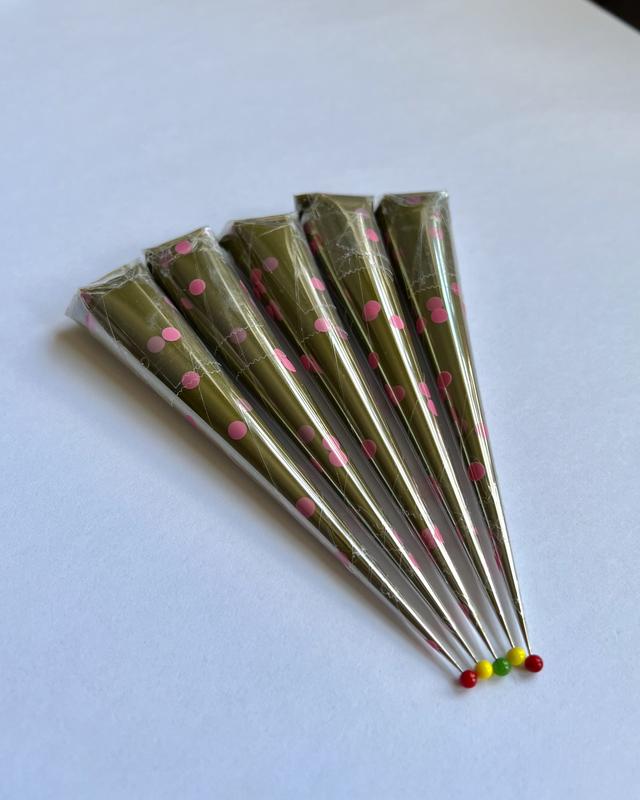 5-pack Henna Squared - Natural Henna Cones - 15-18g - deep maroon color