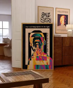 Psychedelic Poster, Hippie Print,  Gadient Art, 70s Art, Spiritual Gift, Aura Print, Vintage Poster, Psychedelic Room Decor