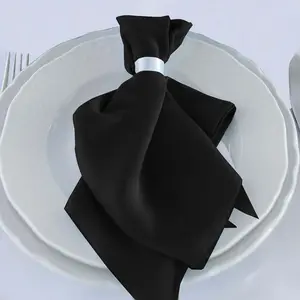 5 Pack Scuba 20"x20" Napkins Black - Durable & Reusable Dinner Napkins for a Polished Tablescape