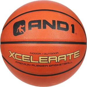 AND1 Xcelerate Rubber Basketball: Game Ready, Official Regulation Size 7 (29.5”) Streetball, Made for Indoor/Outdoor Basketball Games- Classic Collection (Black)