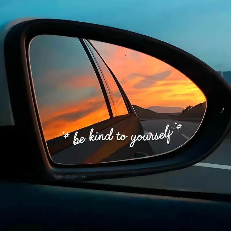3PCS/SET Be Kind Yourself Rear-View Mirror Decal Mental Health Funny Sticker Cup Sticker Laptop Sticker Refrigerator Sticker Car Sticker Glass Window Sticker Rearview Mirror Sticker