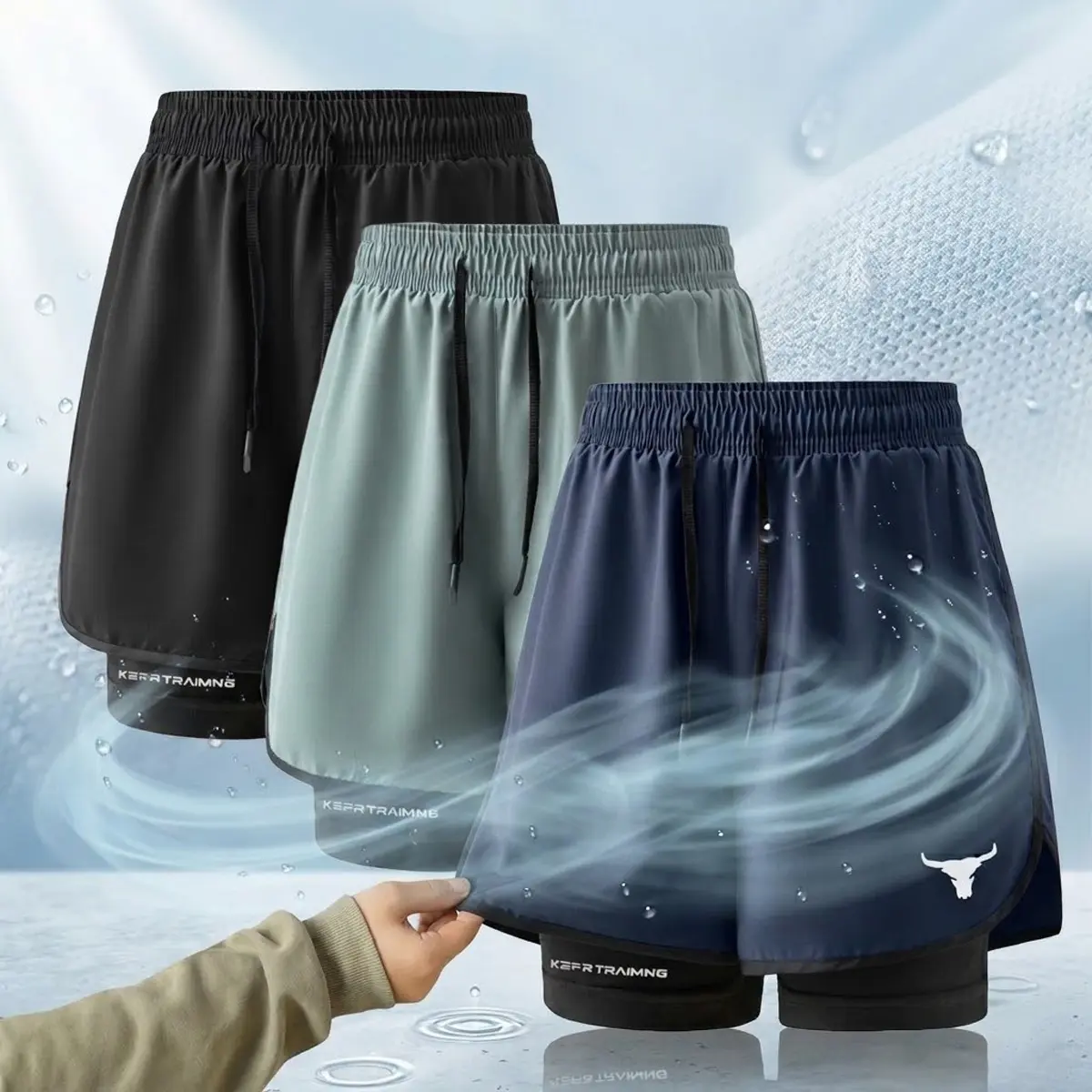 Men's Quick-Dry Breathable High Stretch Medium-Length Elastic Lightweight Dual-Layer Printed Athletic Shorts - Cool Comfortable Casual Bottoms for Everyday Outdoor Activities (Spring Glow Up), High Stretch Shorts, Medium-Length Men's Shorts