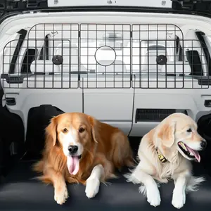 Dog Car Barrier for SUVs, Cars, Vehicles and Trucks Cargo Area, Universal Fit Adjustable Heavy-Duty Pet Divider Gate with Metal Mesh for Safety Driving and Travel