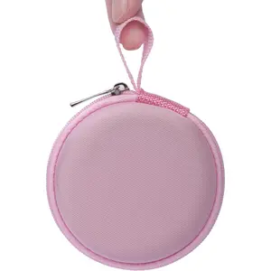 Mini-Portable Hard Shell Earbuds Case for Apple EarPods Headphones USB-C Wired Ear Buds/Samsung Galaxy Wired Earbuds, Travel Case for Earphones Earplugs (1, Pink)