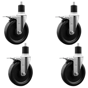 Service Caster SCC-EXTTL20S615-PHS-178-4 Phenolic Swivel Expanding Stem Caster with 6 in. Black Wheels & 1.87 in. Stems - Set of 4