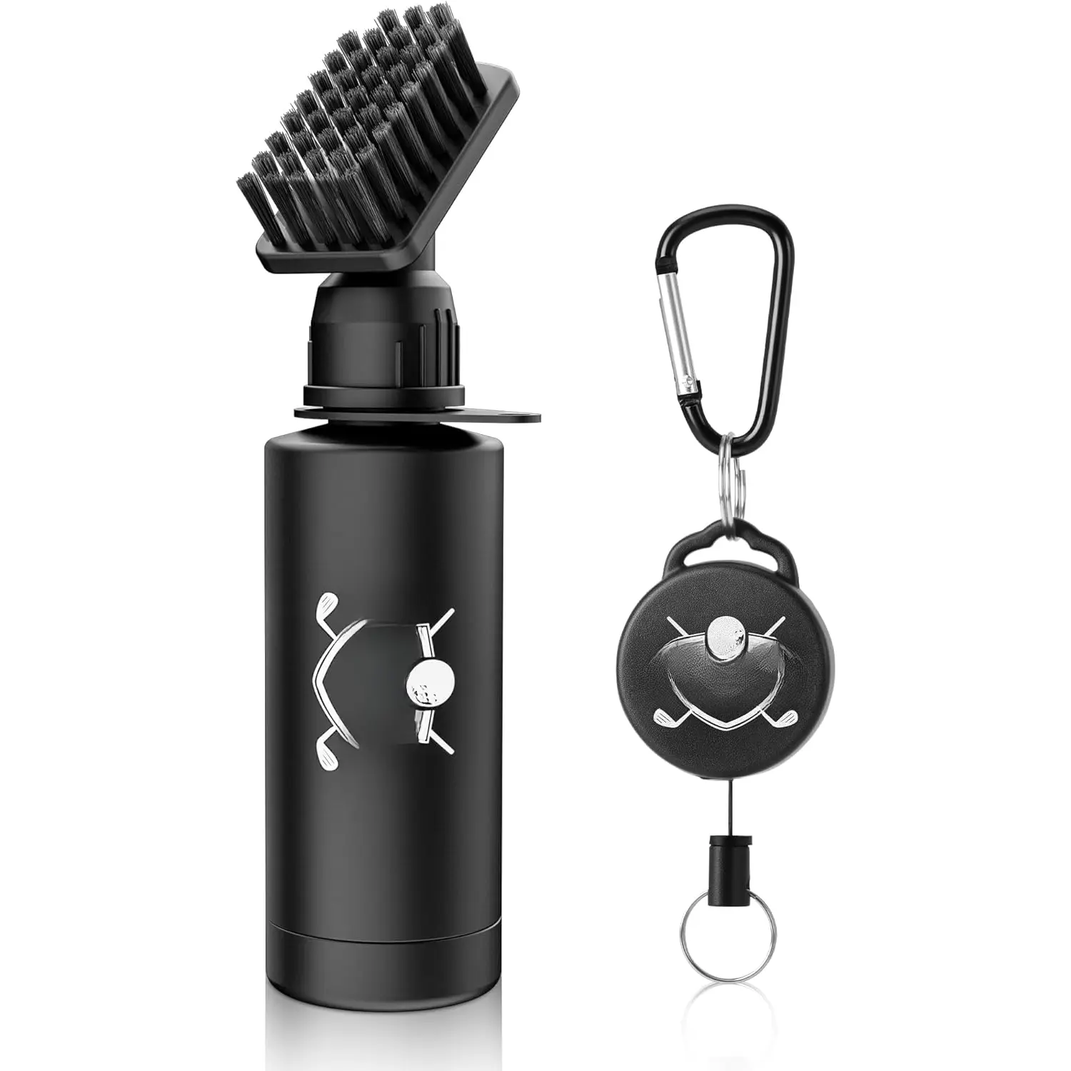 JX Habitat Pro Golf Club Brush Cleaner with Heavy Duty Retractable Clip and Squeeze Bottle for 4 oz of Water,  Golf Accessories for Men