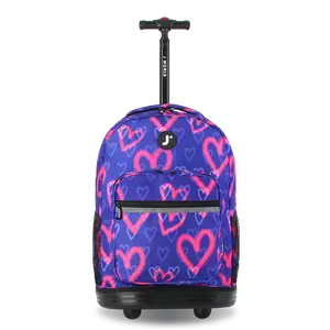 Sunrise Rolling Backpack (18 Inch) in Heart Spray