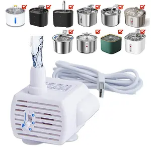 Adjustable Cat Water Fountain Replacement Water Pump, Ultra-quiet Pet Water Fountain Replacement Water Pump, USB Powered Adjustable Flow Water Pump