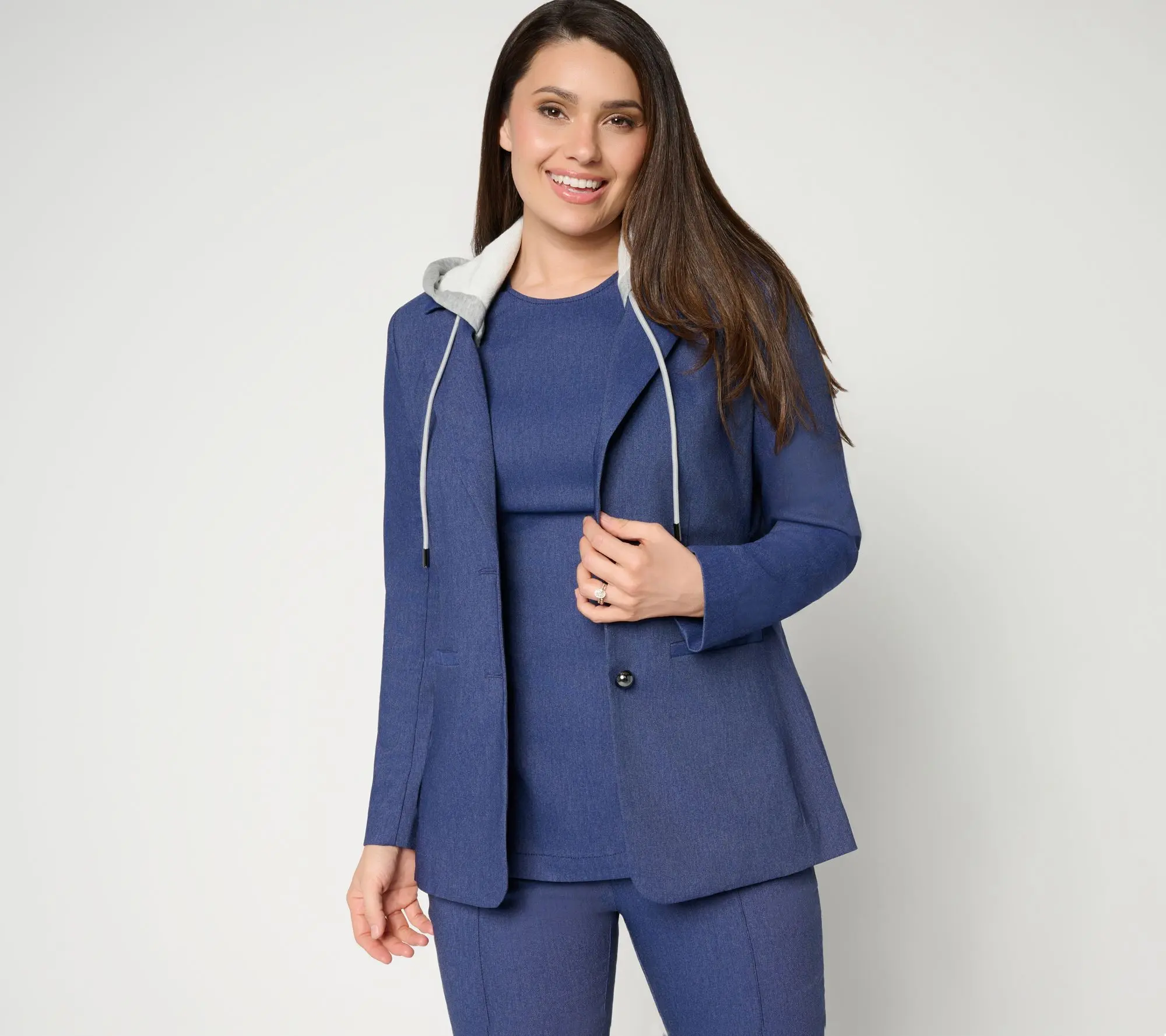 RM Studio x Rebecca Minkoff Stretch Twill Blazer with Removable Hood RM Studio x Rebecca Minkoff Stretch Twill Blazer with Removable Hood
