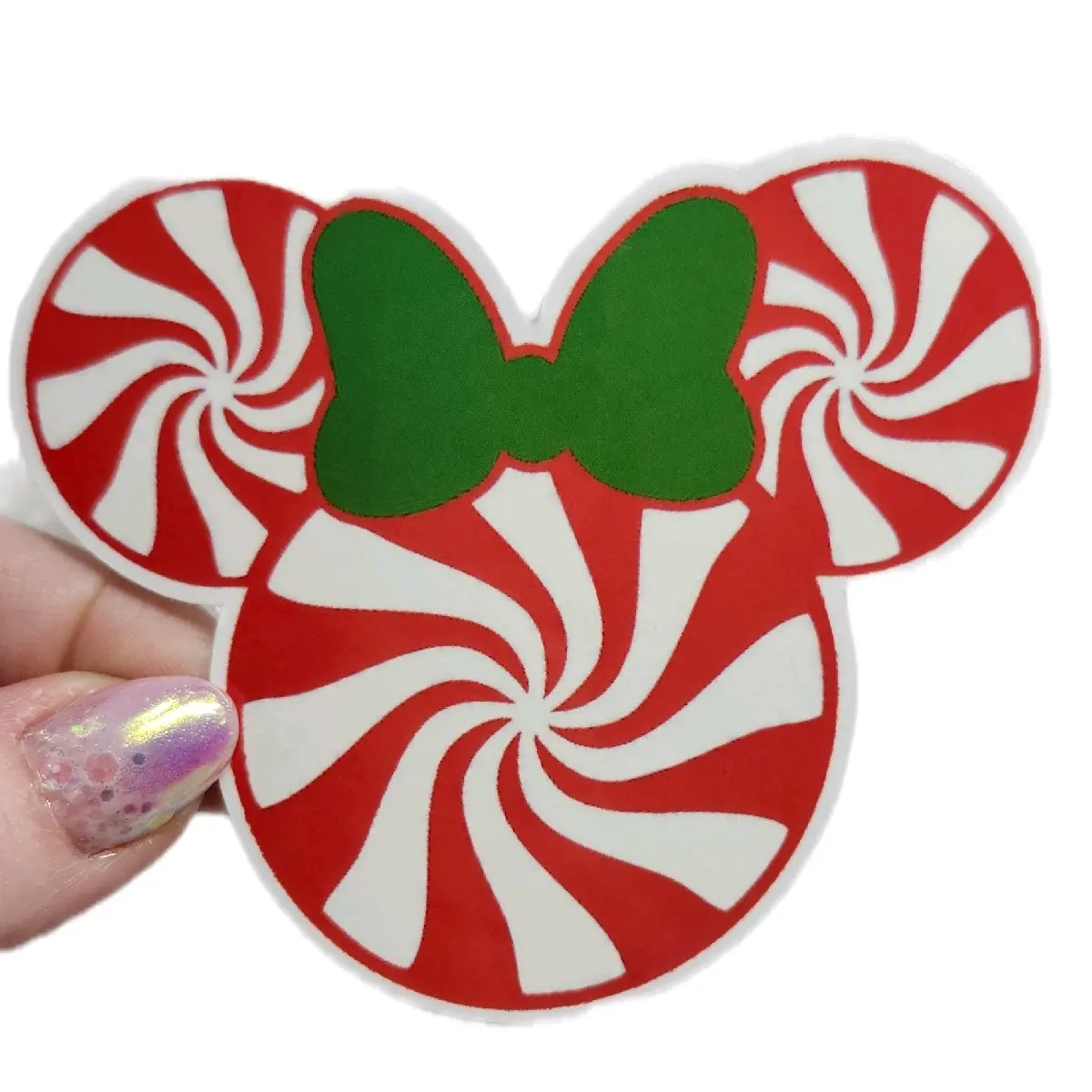 Minnie Candy Cane Vinyl Sticker
