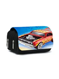 Car pattern printed double layer flip pen bag Pencil bag