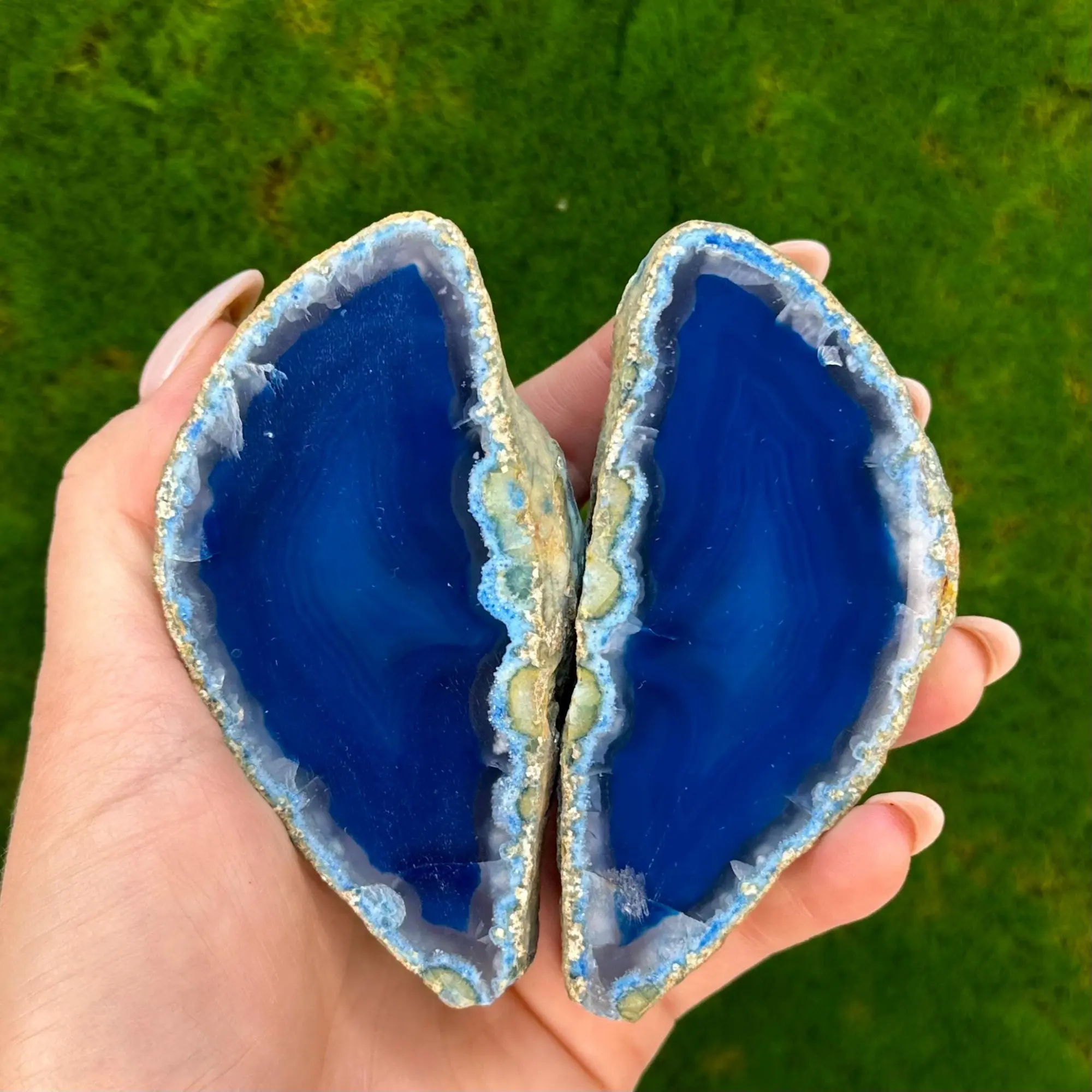Agate Geode Deep Blue Polished & Dyed | Great Quality From Brazil