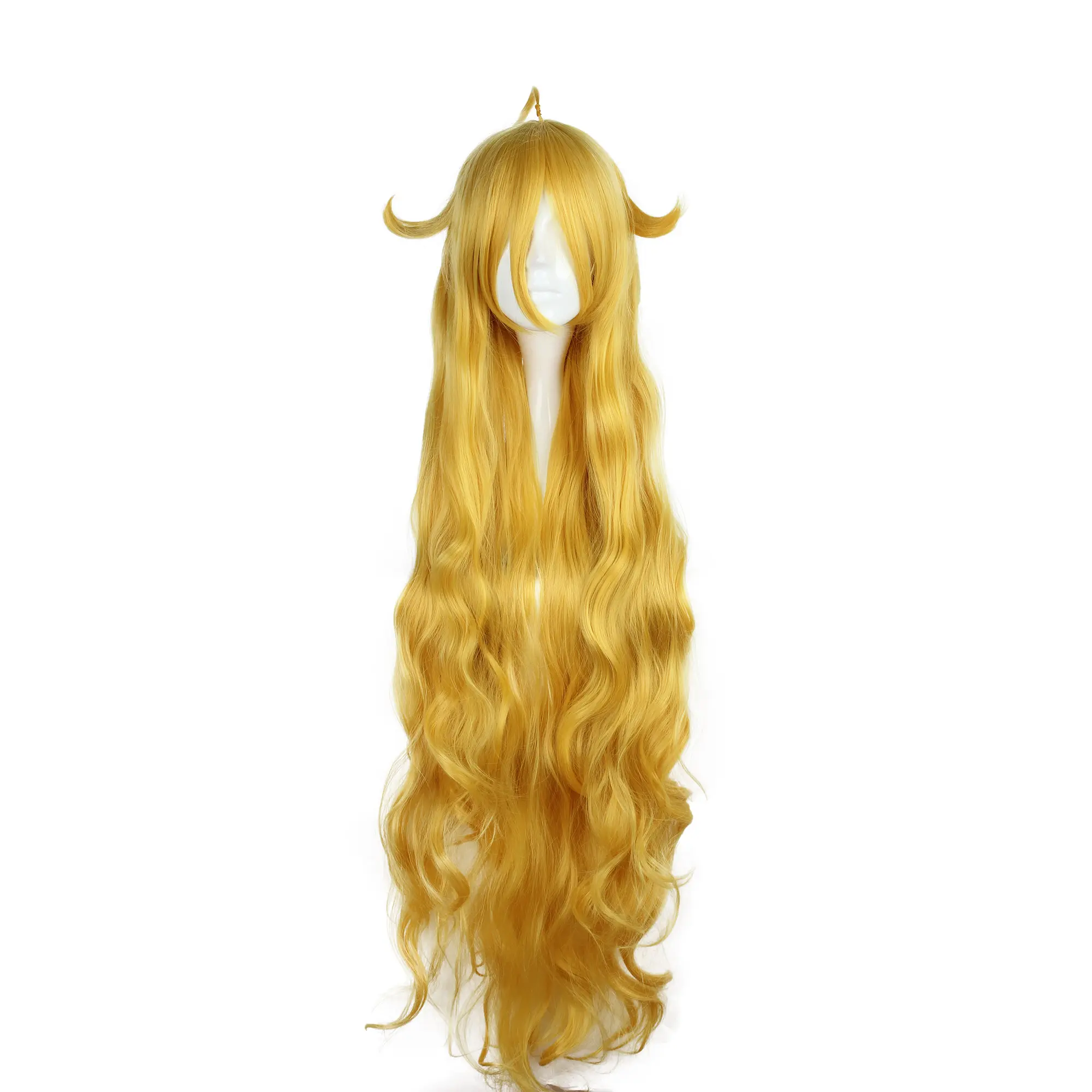 Unique Bargains Women's 47" Curly Synthetic Wig with Snug Fit Wig Cap, Yellow Fashion Hair Accessory