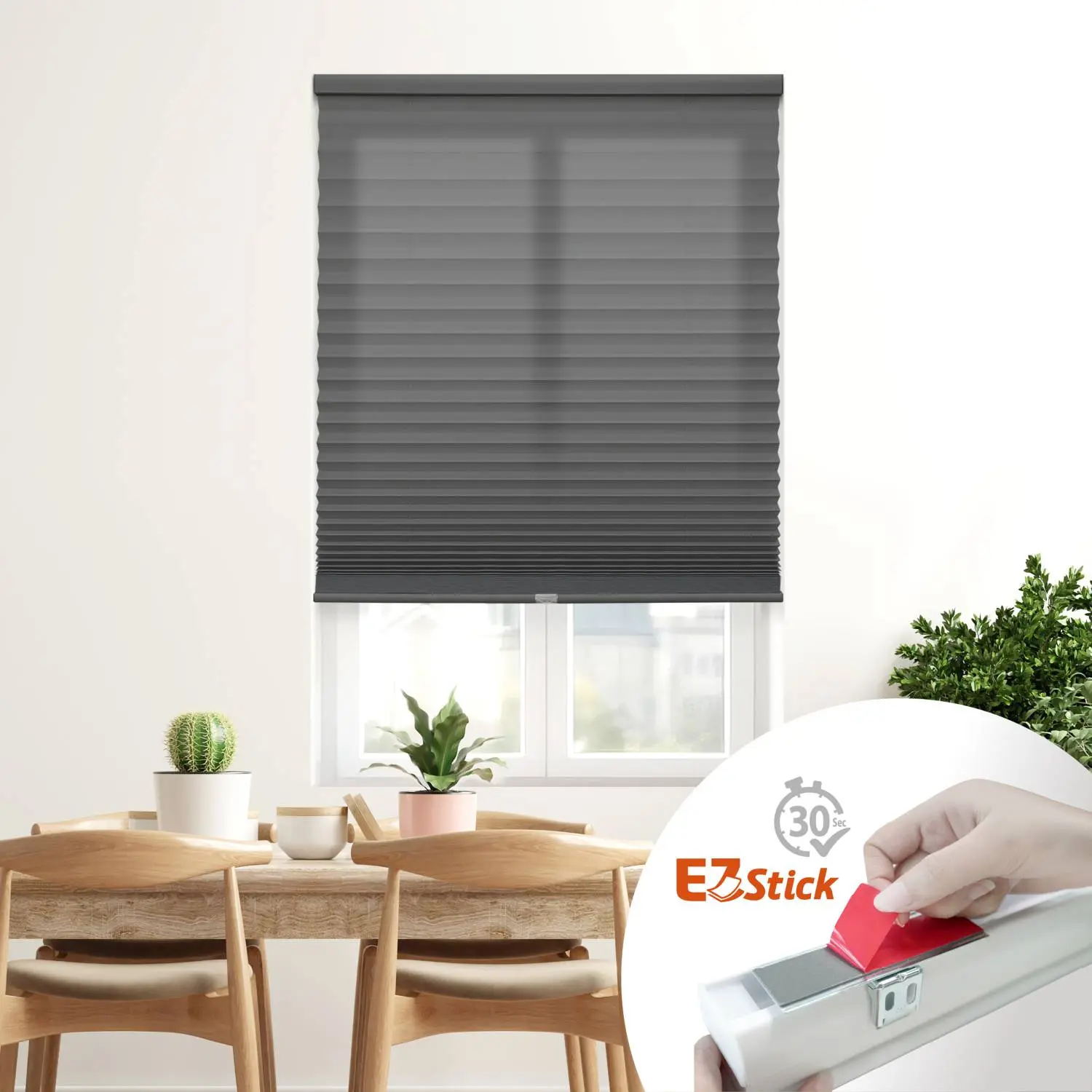 Regal Living EZ Stick 1 inch Light Filtering No Tool Pleated Shade - 72" Drop