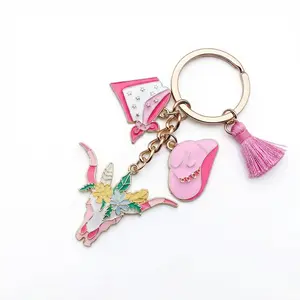Western Cowboy Keychain Favors, Bull Skull Enamel Charm with Tassel, Thank You Gifts, Organza Bags and Tags for Bridal, Cute Keychain Accessory