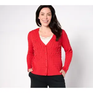 BEAUTIFUL by Lawrence Zarian The Annie Embellished Pearl Cardigan