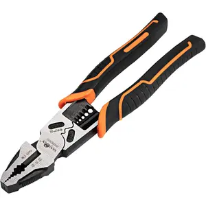 9-inch Lineman Pliers - 6-in-1 Combination Pliers with Wire Stripper/Crimper, Vanadium