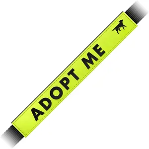 Leash Sleeve | Fits Any Standard Size 1 Inch Wide Leash | Dual Sided Message | Durable Neoprene &  | Odor & Stink Proof | Easy Secure  & Off (1 Pack, Adopt Me)