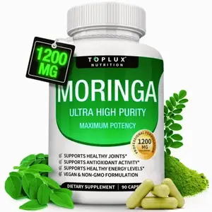 （Flash Sale 3 bottles）Moringa Capsules 1000mg+200 1200mg - Pure Moringa Immune and Gut Health Powder 90 capsules, Indian luxury Moringa, female probiotics, male vitamins Healthcare Dietary Edible Supplement Fitness Bathroom