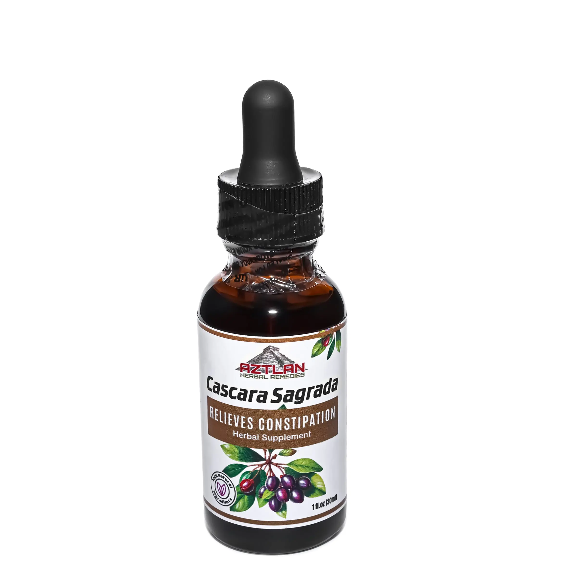 Rastan Natural Products Cascara Sagrada Tincture 1oz - Herbal Supplement for Constipation Relief & Digestive Support