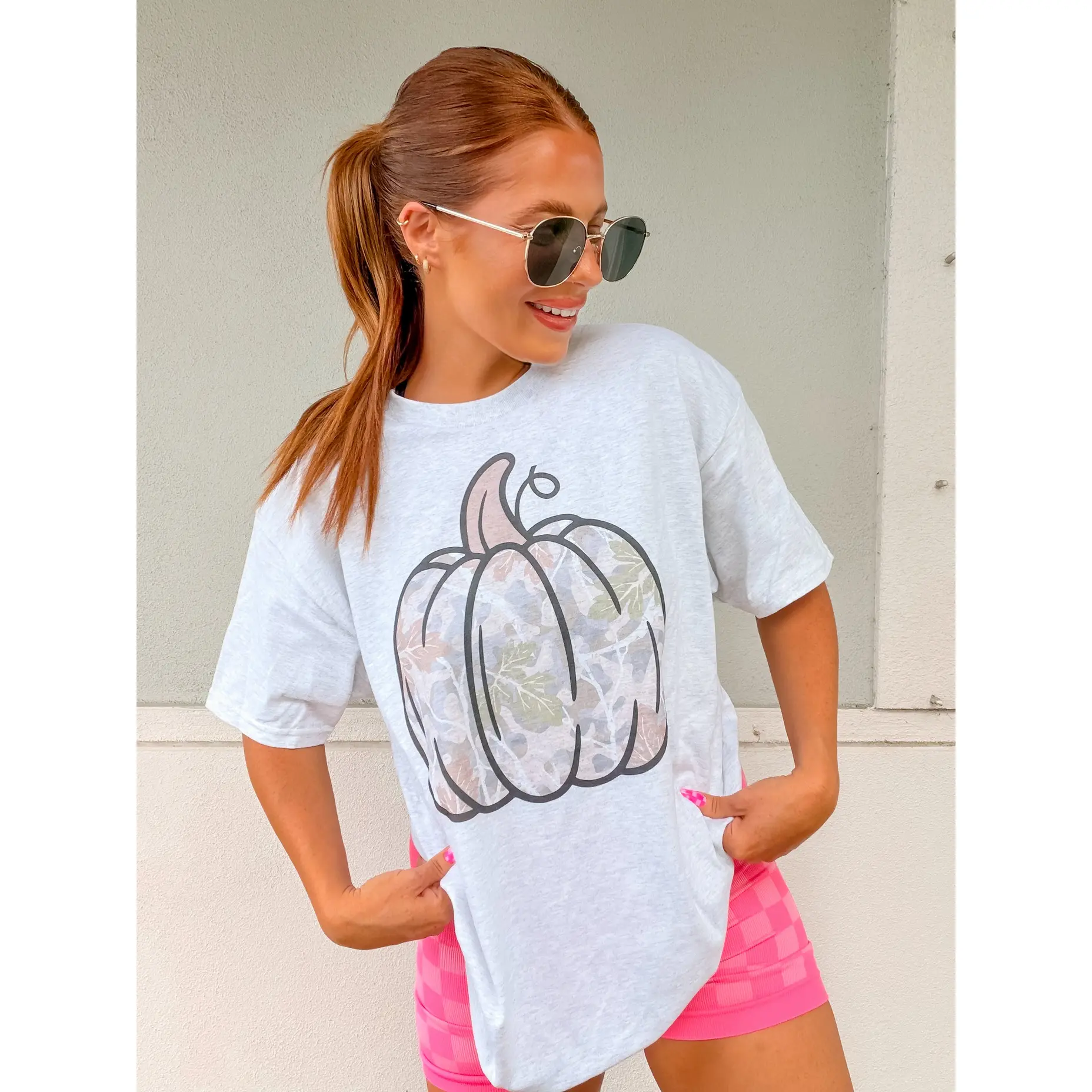 Camo Pumpkin Graphic Top