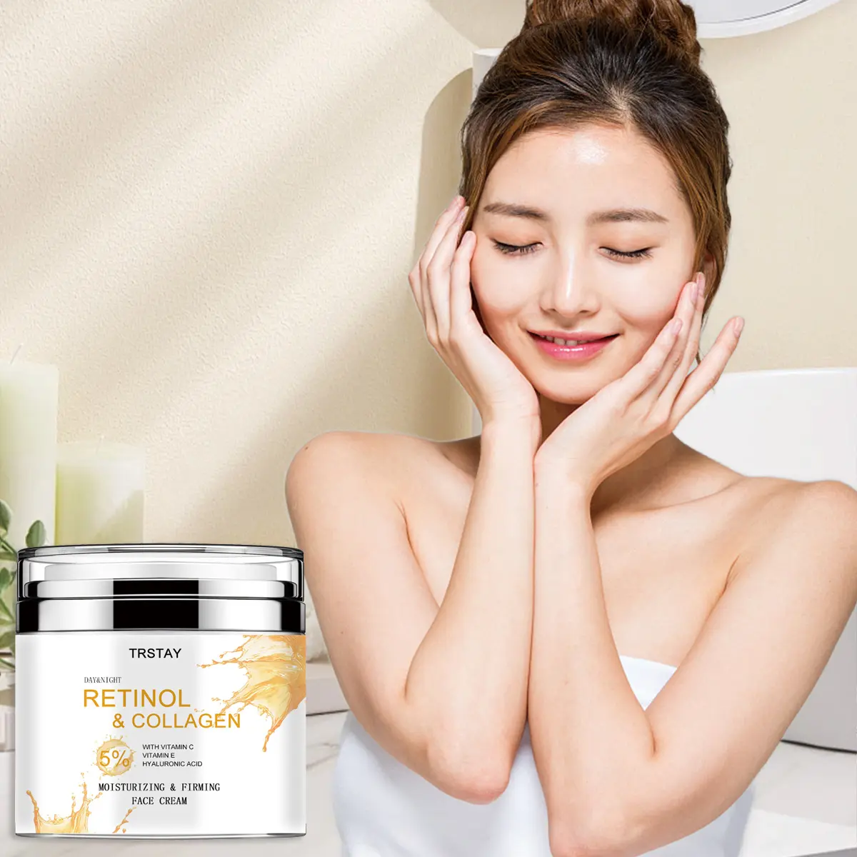 TRSTAY Collagen Face Cream Anti Aging Firming Moisturizing Cream for Fine Lines and Dry Skin Hypoallergenic  facial hydrate moisture tighten Hydrating comfort repair Moisturizer Daily Lightweight Nourishing