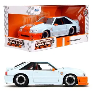 Jada Toys Bigtime Muscle Series 1989 Ford Mustang GT "Gulf Oil" 1/24 Scale Model with Original Packaging minor shelf wear