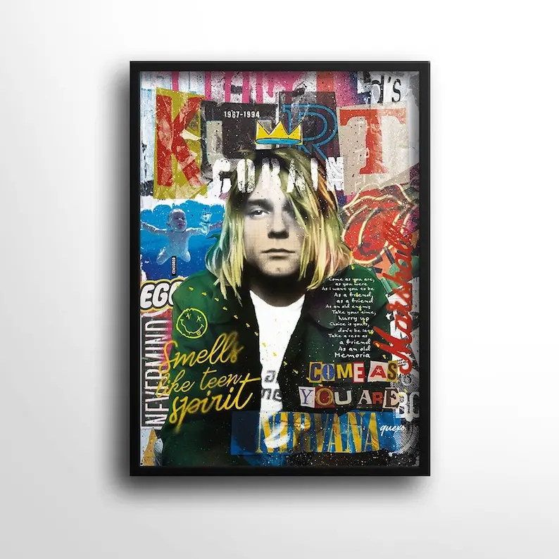 HOT!!!Kurt Cobain, Nirvana Poster, Nirvana Gift, Wall Deco