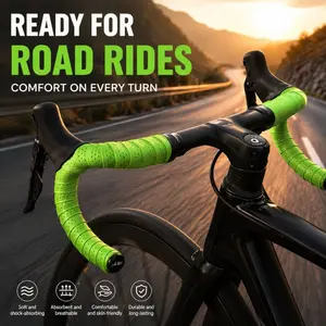 Anti-Slip Bicycle Handlebar Tape, Shock Absorbing Comfort Grip Wrap, Universal Fit for Road Bike, Outdoor Cycling Accessories