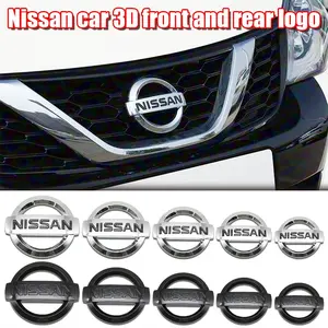 Nissan Car Dedicated Abs Front Logo and Trunk Badge Sticker, Compatible with Qashqai, Sylphy, X-Trail, Note, Elgrand, Leaf, Juke, Exterior Accessories