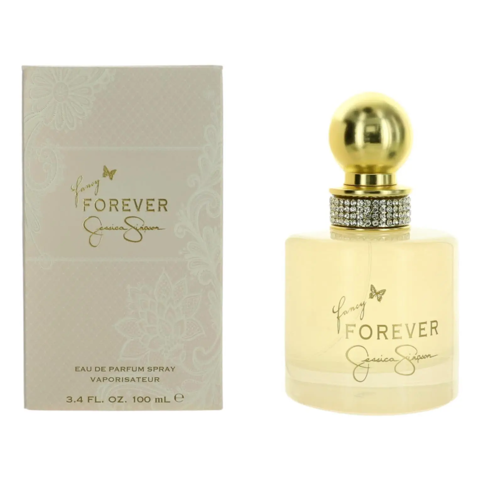 Women's Fancy Forever Captivating EDP Spray by Jessica Simpson - 3.4 oz (100ml Perfume, 100 ml Bottle) with Luxurious Gold Cap, Sparkling Details, Single Unit