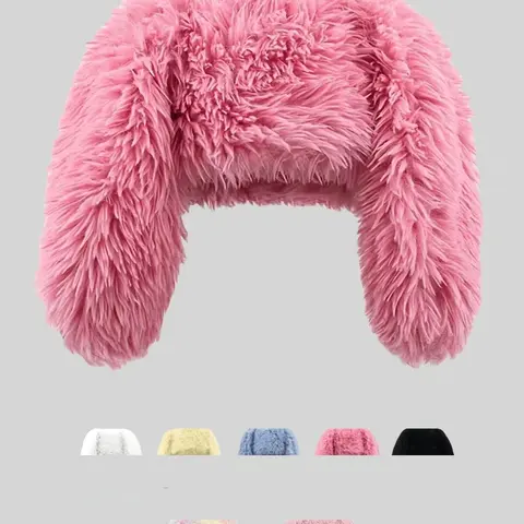 【Black Friday】Cute Plush Bunny-Ear Hat, Warm Faux-Fur Earflap Hat for Halloween Costumes and Streetwear