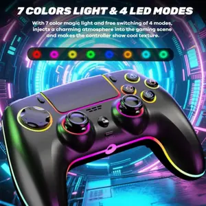 Wireless Hall PS5/PRO No Stick Drift Controller for PS5, PC, Mac, Steam Deck & Mobile - Bluetooth 5.0 Gamepad with Hall Effect Sticks, Touchpad, 6-Axis Gyro, Turbo,3.5mm Jack & Charging Cable