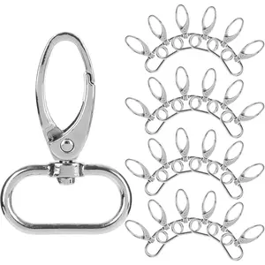 50 Pack 1 Inch Swivel Clasp  Lobster Claw Clasps for Keychains Lanyard Clips D Ring  Clip Swivel Snap Hooks for Key Chain, Crafts and Purse DIY Lanyard Making