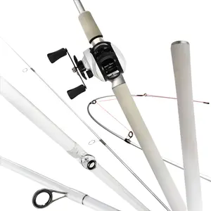 White Long Casting Fishing Rod Set - Fishing Rod and Aluminum Alloy Fishing Reel - 180cm/70.86inch - High-Content Carbon Cloth Wrap - Medium-Fast Speed, Ultra-Light Feel - Suitable for Whitebait and Sea Bass - The Perfect Gift for Outdoor Anglers