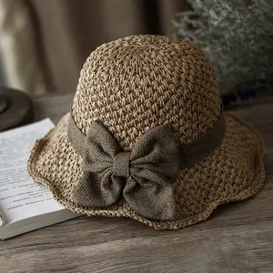 Women's Hand-Woven Straw Hat — Versatile, Foldable, Wide-Brimmed, Sun-Protective, Casual Round-Crown Summer Sun Hat