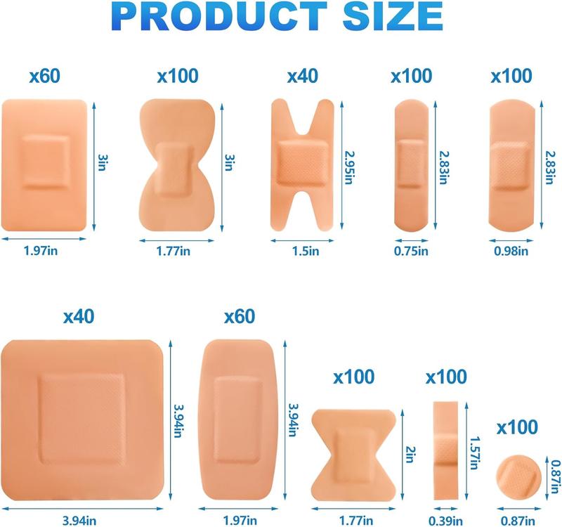 80&160 - Pack PE Flexible Adhesive Bandages, All - in - One Waterproof and Superbly Breathable Bandages with Cushioned Pad for Wound Care, Variety Pack with Finger & Knuckle Bandages