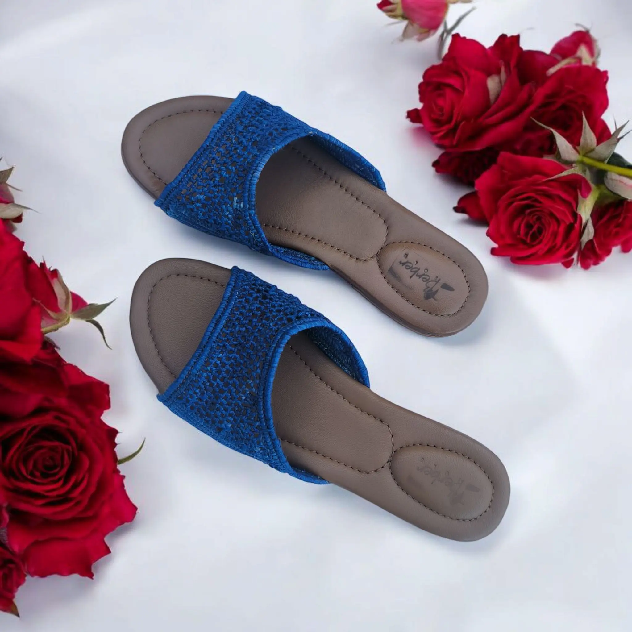 Boho raffia sandals – Handwoven Moroccan Raffia Slippers