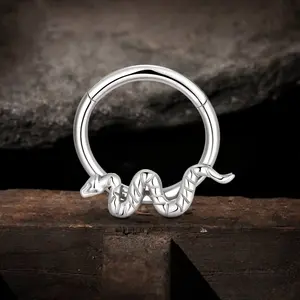 GTHIC Snake Titanium Hoop Nose Ring Earrings Piercing Ring for Men Women Animal Jewelry Accessories Daily Wear
