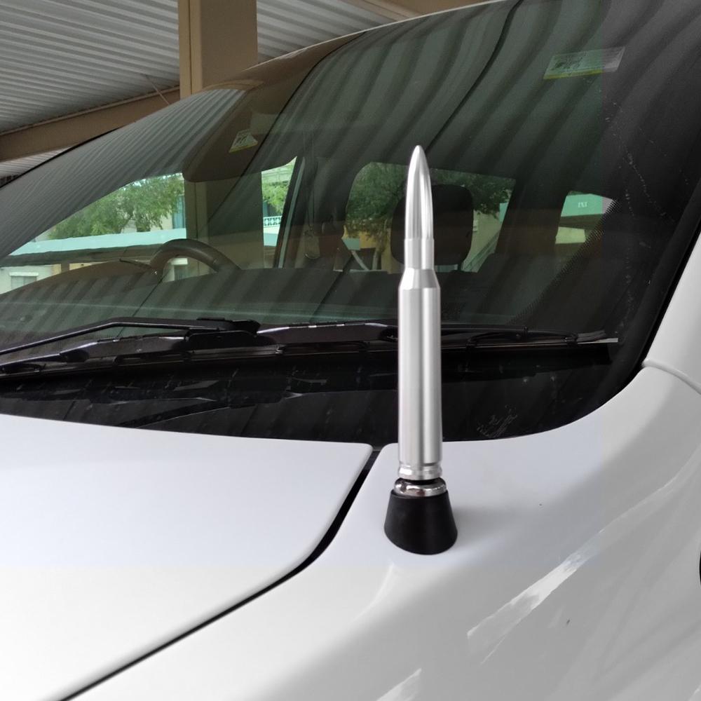 AUXITO Silver Bullet Antenna Kit FM Universal Fit Motorcycles Cars Street Rods Boat US