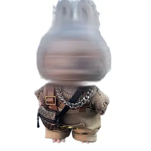 Divine Bby Stainless Steel Silver Plated Cuban Chain for Monsters Plushe with Adjustable Links & Hook Closure for Labubu Plush