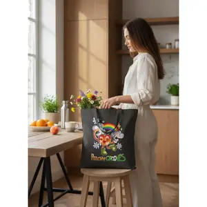 Peachy Grooves Orange Font Tote Bag