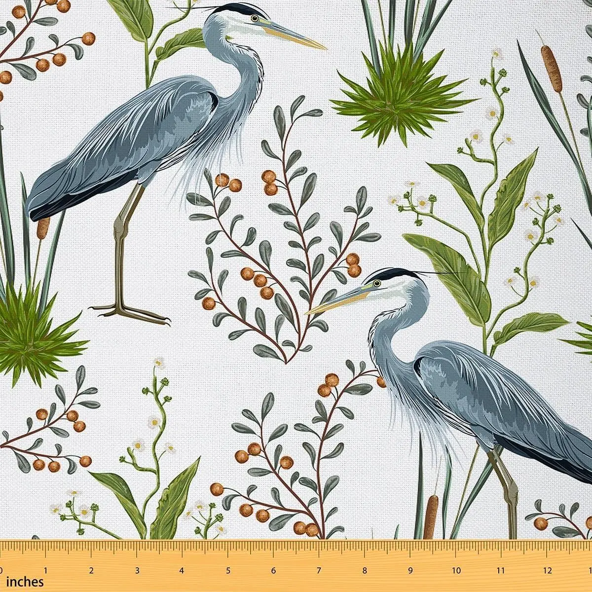 Flamingo Fabric,Leaves Upholstery Fabric,Wild Animals Botanical Decorative Fabric,Spring Floral Indoor Outdoor Fabric,Retro Natural DIY Art Waterproof Fabric,Blue Green