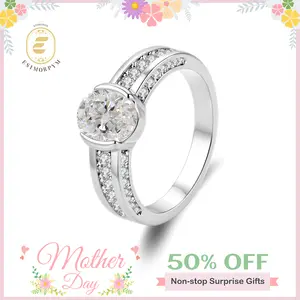 Moissanite 1.8ct Fortune Glow Oval Ring Wedding Engagement Anniversary Valentine's Day Romantic Elegant Gift Daily Wear mothersdaygift