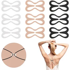 9 pcs Bra Strap Holder Clips for Racerback, Anti-Slip Bra Clips for Back, Cross Back Clips Buckles for Conceal Straps and Cleavage Control Womenswear Accessories