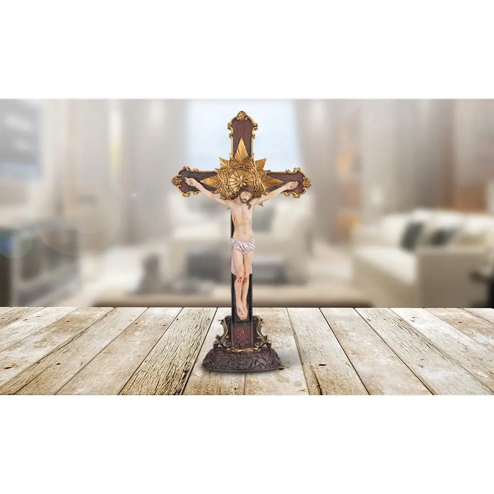 Jesus Nailed On The Cross 12"H Crucifix Holy Statue Religious Decoration Figurine