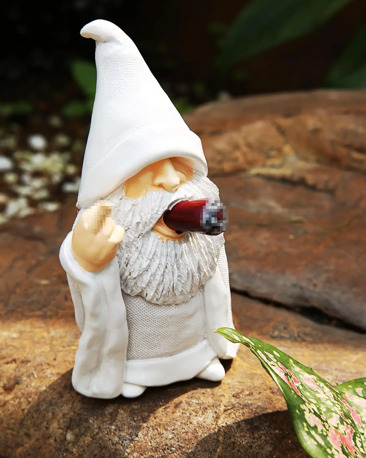Wizard Middle Finger Funny Garden Gnome Statue, Middle Finger Smoking Wizard Gnome - TikTok Shop